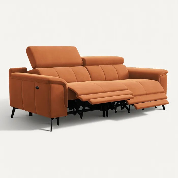 **Technische titel in het Nederlands: Moderne Leren Hoekbank met Verstelbare Rugleuning**